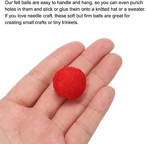 PATIKIL Wool Felt Balls Beads Wool Felting Pom 2cm 20mm Red for Home Decor DIY Crafts Handcrafts Project Pack of 20 - Image 4