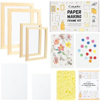 Caydo Paper Making Kit, 2 Size A5 A6 Papermaking Mould and Deckle by Caydo