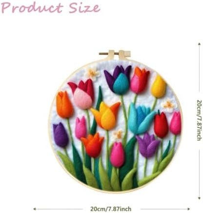 CaptainCrafts Needle Felting Kit for Adults Tulips Pattern DIY Home Decor - Image 2