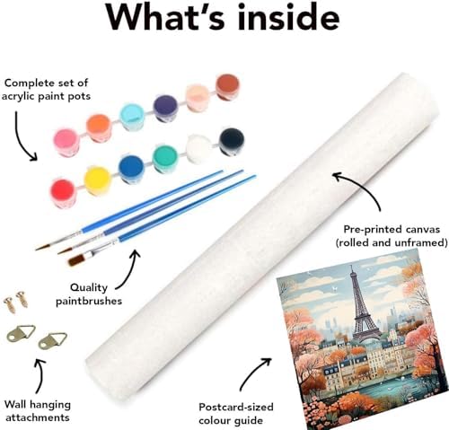 Clendo 4 Packs City Scene Paint by Numbers Kits for Adults, DIY Paris Street Adult Paint by Number Kits on Canvas, Easy Acrylic Painting Kits for Home Decor 12x16 Inch(Without Frame) - Image 7