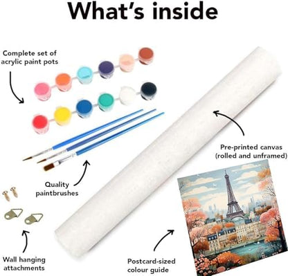 Clendo 4 Packs City Scene Paint by Numbers Kits for Adults, DIY Paris Street Adult Paint by Number Kits on Canvas, Easy Acrylic Painting Kits for Home Decor 12x16 Inch(Without Frame) - Image 7