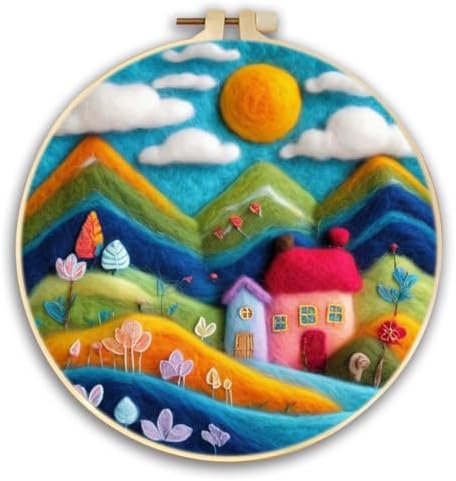 CaptainCrafts Needle Felting Kit for Adults Hometown Pattern DIY Home Decor by CaptainCrafts