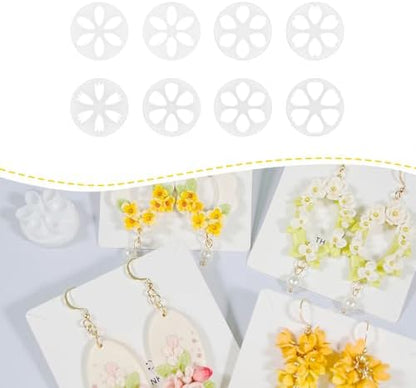 Xaekicr Polymer Clay Flower Petal Cutters – 8 Pcs Round Clay Cutters for 3D Floral Earrings, DIY Clay Tools for Polymer Clay Jewelry Making by Xaekicr
