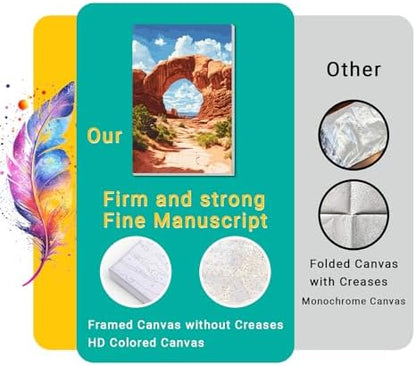 4 Pack Framed Paint by Numbers Kit for Adults Beginner Canvas Painting by Numbers for Adults National Park Easy Adult Paint by Number Kits with Frame Landscapes Watercolor Painting by Number 8x12 Inch - Image 3