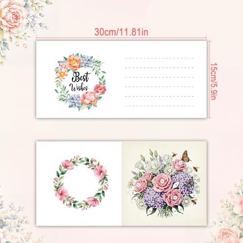 6 Pack Flower DIY Diamond Art Greeting Card Kit with Envelopes - Image 2