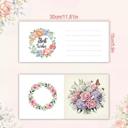 6 Pack Flower DIY Diamond Art Greeting Card Kit with Envelopes - Image 2