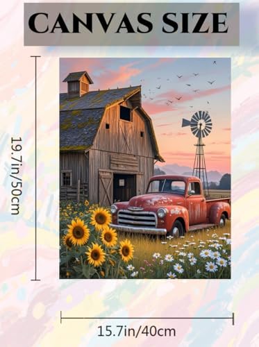 ACANDYL Paint by Numbers Kit for Adults Beginner Farm Paint by Number Truck - Image 5