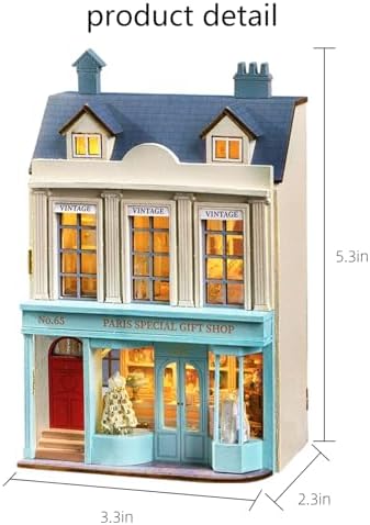MAGQOO DIY Miniature Dollhouse Kit with Furniture 1:100 Scale Creative Room Mini Wooden Doll House Accessories DIY Miniature House Kit(Gift Shop) - Image 2