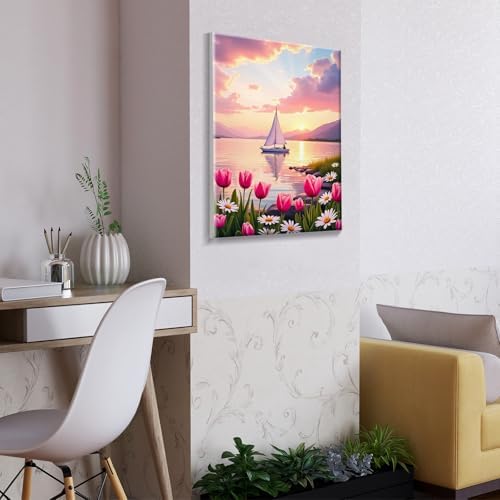 ATDMS Paint by Numbers Kit for Adults, Flowers Paint by Number with Frame - Image 6