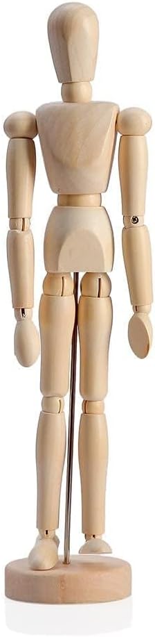 HSOMiD 12'' Artists Wooden Manikin Jointed Mannequin Perfect for Home Decoration / Drawing The Human Figure (A)