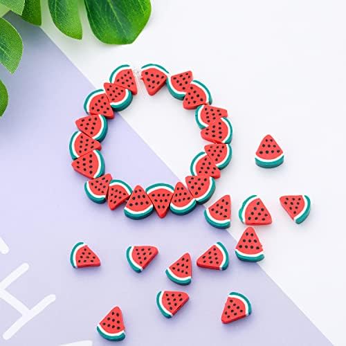 100pcs Watermelon Polymer Clay 10mm Spacer Beads for Women Jewelry Making DIY Bracelet Necklace Earring Kit (Watermelon) - Image 2