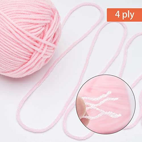 NICEEC 300g Soft Assorted Colors Yarn 100% Acrylic 870yds -Pink Series - Image 3