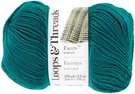 Loops & Threads Facets Yarn - Yarn for Knitting, Crochet, Weaving, and Arts & Crafts - Green & Blue, Acrylic, 3.5 oz by LoopsThreads
