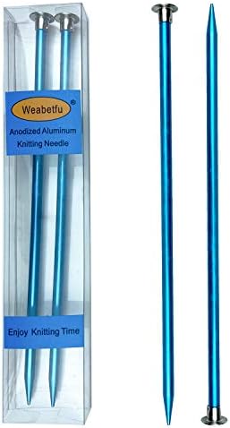 Weabetfu Aluminum Metal Knitting Needle,Colored Straight Single Pointed,10-inch Length for Handmade DIY Knitting,Size US 10(6.0mm) by Weabetfu