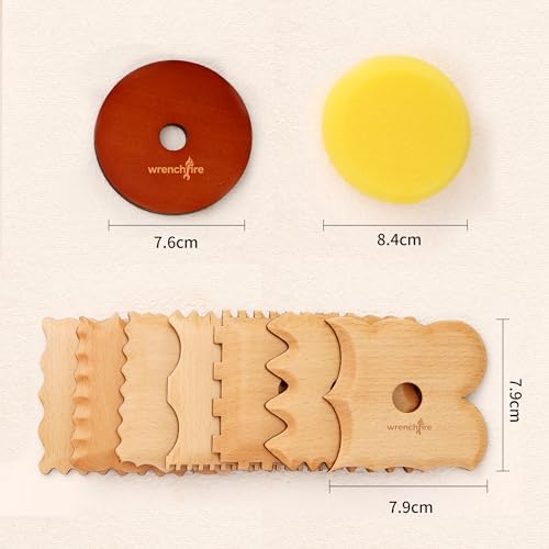 Pottery Ribs Tool Set, Clay Ceramic Shaping & Smoothing Tools, Pottery Foot Shaper Trimming for Carving,Beech Wood (8 Pieces) - Image 4