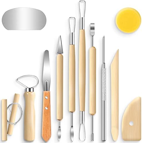 Jetmore 12 Pack Clay Tools Kit, Pottery Tools & Sculpting Tools, Polymer Modeling Clay Cutters Sculpture Set for Carving, Ceramics, Molding, DIY by Jetmore