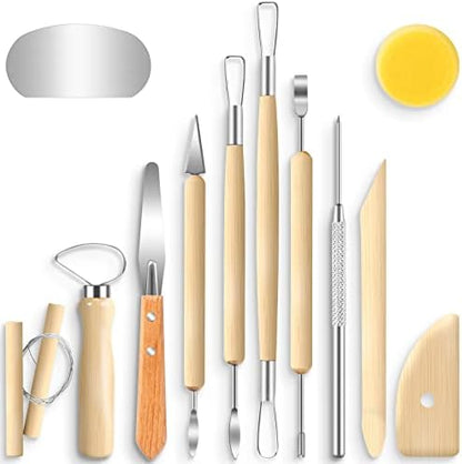 Jetmore 12 Pack Clay Tools Kit, Pottery Tools & Sculpting Tools, Polymer Modeling Clay Cutters Sculpture Set for Carving, Ceramics, Molding, DIY by Jetmore
