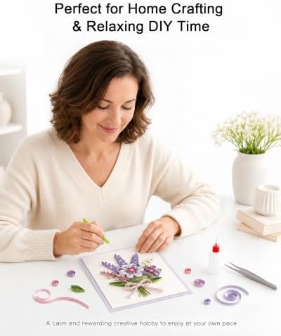 YURROAD Beginner Paper Quilling Kit with 3mm Strips in 36 Colors and Tools - Image 6