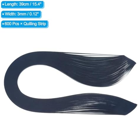 PATIKIL 600pcs Quilling Strips Paper 1/8"(3mm) 39cm Origami Paper Quilling Strip for Art DIY Hand Craft Christmas, Navy Blue - Image 2