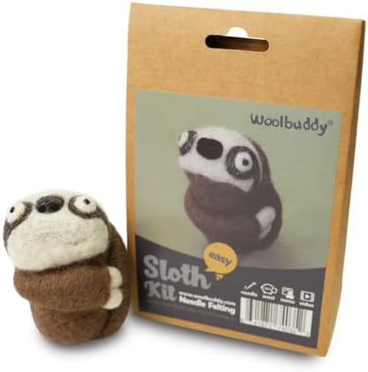 Woolbuddy Needle Felting Starter Kit (Sloth) for Adults with Tool & Guide - Image 2