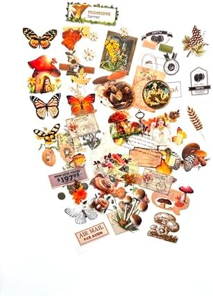 TIYPKE 508pcs DIY Aesthetic Scrapbooking Supplies Kit - Vintage Junk Journal Kit Mystical Jungle Journal Stickers for Journaling Plant Butterfly Flower Mushroom Insect Stickers Stuff for Adult - Image 4