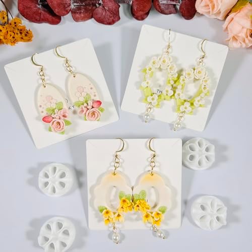 Xaekicr Polymer Clay Flower Petal Cutters – 8 Pcs Round Clay Cutters for 3D Floral Earrings, DIY Clay Tools for Polymer Clay Jewelry Making - Image 4