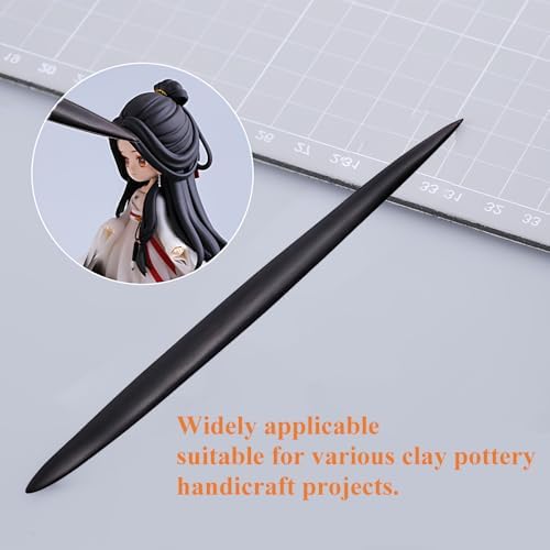 1 PCS Polymer Clay Needle Tools, Stainless Steel Scoring Sculpting Modeling Carving Tools for Feather Wire Texture Model Air Dry Clay Ceramic & Pottery Art Tool Supplies/5.8x0.39Inch/Black - Image 6