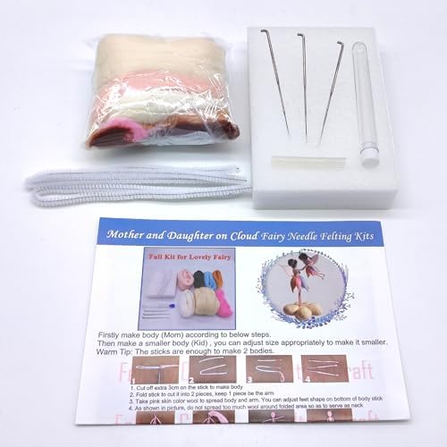 Fairy Needle Felting Kit 6INCH and 4INCH Friendly Instruction DIY Craft Kit for Beginners - Image 5