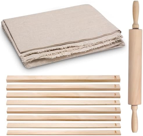 Newtay 12 Pcs Pottery Tools Wood Rolling Pin Special Linen (Tablecloth) by Newtay