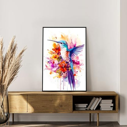 Okarina Framed Paint by Numbers Kit for Adults, Hummingbird Decor 8x12 Inch - Image 3