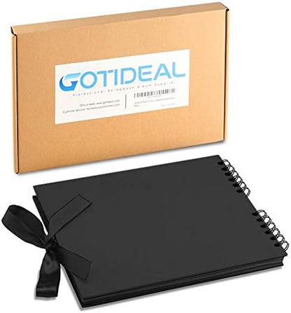 Gotideal 80 Pages Scrapbook Album with 10 Metallic Markers, Black - Image 6