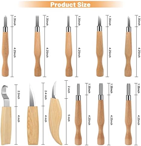 Wood Carving Kit 26pcs Wood Carving Tools Set with Wood Carving Knives Detail Knives Blocks Gloves Whittling Kit for Beginners Adults Kids Woodworking Tools for Spoon Bowl Kuksa Cup - Image 4