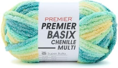 Premier Basix Chenille Brights Yarn, Plush Bulky Chenille Yarn for Crocheting & Hand Knitting, Soft Yarn for Cozy Projects, Chunky Yarn for Hand Knitting, Spring by Premier