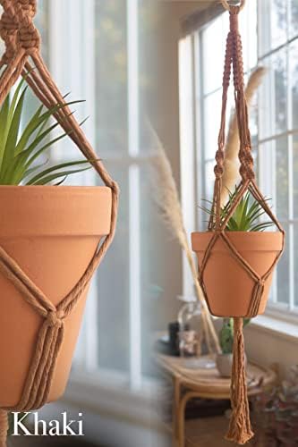 Aesthetic Creative Macrame Kit, Makes 3 DIY Plant Hangers for Teens & Adult Beginners, Craft Supplies for Boho Art Project-3 Custom Color Macrame Cord, Wooden Rings & Instructions - Image 5