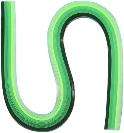 PATIKIL 540 x 5mm Rainbow Quilling Strips Paper,120 Pcs Origami Paper Quilling Strip for Art DIY Hand Craft Christmas, Gradient Green by PATIKIL