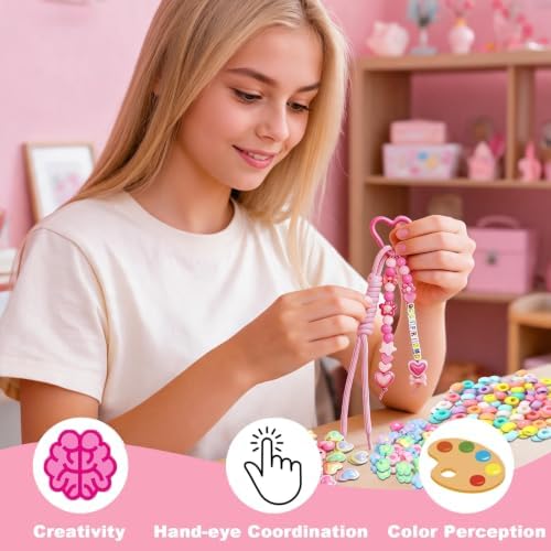 828 PCS Paracord Keychain Kit, Bead Keychain Kit for Making Bag Charms Kit - Image 5