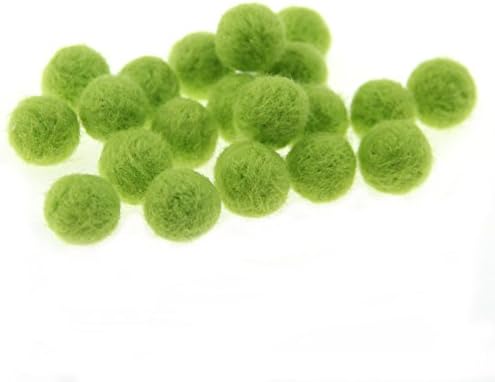Needle Felt Balls Wool Beads Dry Felted Balls 15mm Handmade DIY Crafts 20pcs (Light Green) by Zasy