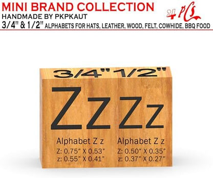 4Pcs Letters Branding Iron for Wood, Leather Branding Stamp (Z z) - Image 2