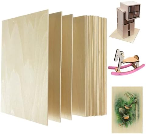 MUXGOA 20 Pack Basswood Sheets, Thin Wood Sheets for Craft, Laser, Wood Burning, Wooden DIY Ornaments, Can be Cut & Painted to Desired Shape(150x100x2mm) by MUXGOA