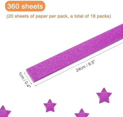 MECCANIXITY 360 Sheets Origami Paper Glitter Stars Papers Dark Pink Fold Paper for Beginner Arts Crafts Projects,0.4 x 9.5 Inch - Image 2