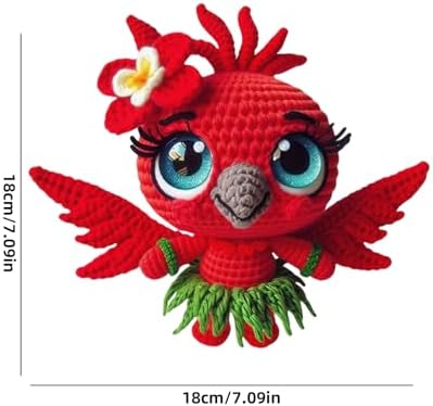 FRANDEK DIY Red Bird Crochet Kit for Adults, Cute Plush Animal Set - Image 7