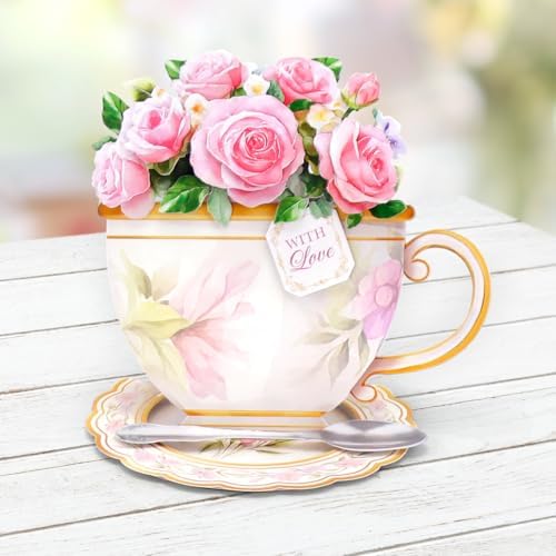 Katy Sue Teacup Bouquet Card Making Kit – Make 8 Freestanding Floral Teacup Easel Cards. Contains Shaped Cards, Die-Cut Decoupage, Adhesive Foam Pads, Envelopes & Instructions for Card Making Supplies - Image 6