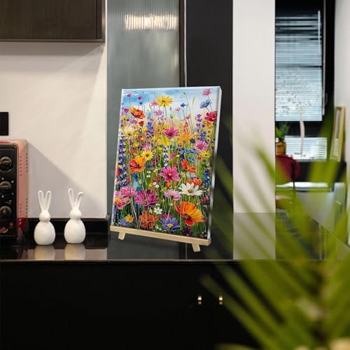HeeBenor Framed Paint by Numbers Kit for Adults, Flowers, 8x12 Inch - Image 7