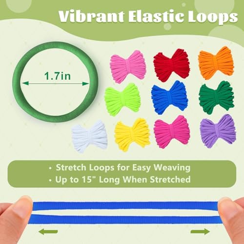 PREBOX 1000 PCS Weaving Loom Loops Refill, 10 Colors for 7 inch Potholder Loom, Craft Supplies for Kids and Beginners, Christmas & Birthday Gifts for Girls 6 7 8-10 10-12 Year Old - Image 2