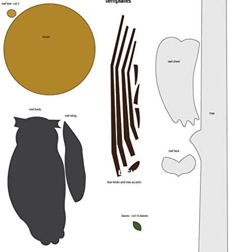Rachel's Of Greenfield Night Owl Felt Kit, Wall Quilt Hanging, Quilting Kits with Fabric, 13" x 15", Materials and Instructions Included - Image 7