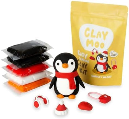 Penguin Clay Kit – Air Dry Foam Clay Craft for Adults & Teens by Claymoo