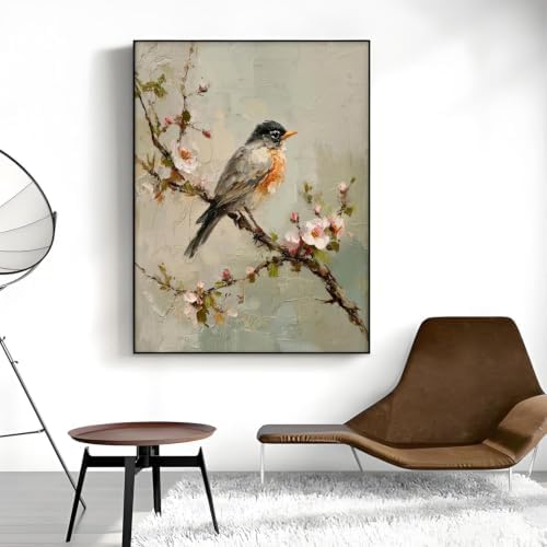 Vintage Birds Flowers Paint by Numbers Kit for Adults Canvas, Frameworkless - Image 5