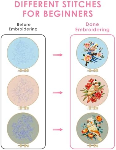 TINDTOP Embroidery Kit for Adult, Parrot Embroidery Stitch Practice kit - Image 3