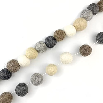 Garland Weathered Naturals Wool Felt Balls (50) Pom Poms in Neutral Earth Tones Including Grays and Browns for Decor .8 - 1 Inch Size | Hand Felted in Nepal from 100% NZ Wool | Bag Included - Image 2