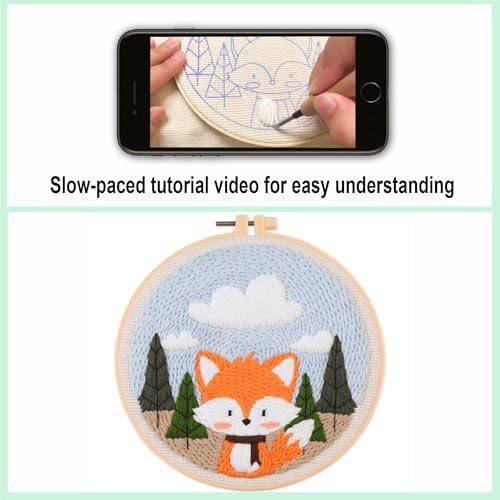 Myfelicity Punch Needle Kit for Beginners – Fox Pattern, Includes Threads & Pattern for All Skill Levels (Fox Design) - Image 2